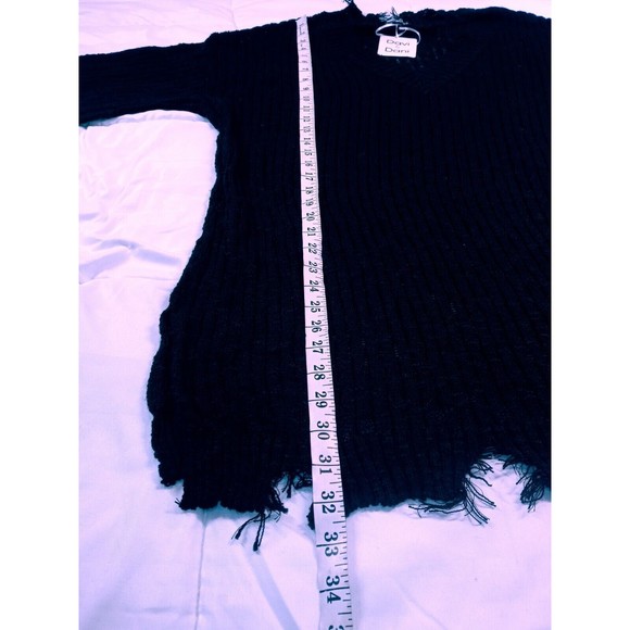 Davi & Dani Clothing Distressed Black Dress Sweater NWT XL - Picture 6 of 8